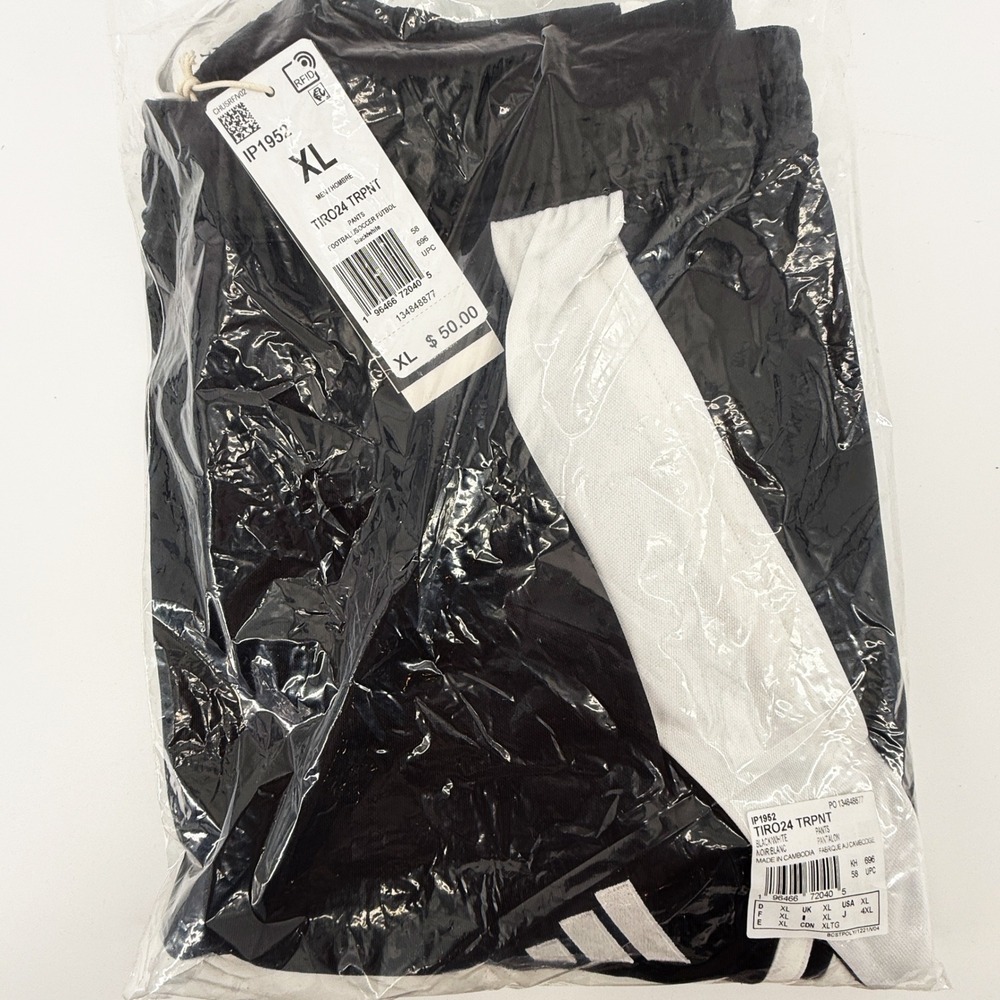 Adidas AEROREADY Soccer Track Pants Black White Men's Athletic Size XL NEW - Picture 3 of 15
